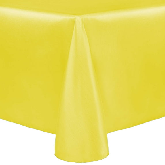 Ultimate Textile (2 Pack) Reversible Shantung Satin - Majestic 120 x 120-Inch Square Tablecloth - for Weddings, Home Parties and Special Event use, Lemon Yellow