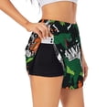 thumbnail image 3 of Lsque Dinosaur Skeleton Printed Women's Running Shorts with Liner Pockets,Elastic Quick Dry Workout Athletic Gym Yoga Shorts,Womens High Waist Shorts-Small, 3 of 9
