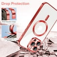 thumbnail image 3 of Entronix Transparent Phone Case for Apple iPhone 12 Pro Max Clear Magnetic Case, [Yellow Resistant] Slim Fit Shockproof Transparent Crystal Clear Magnetic Case for Apple iPhone 12 Pro Max, Red, 3 of 6