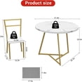 thumbnail image 2 of Compact Round Dining Table Set for 2 with Upholstered Chairs and Steel Frame, for Small Spaces, 2 of 8