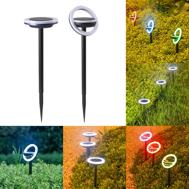 Luz de jardín enterrada 12LED Lámpara de punto bajo tierra para césped de camino (Luz RGB) Kuymtek Para estrenar