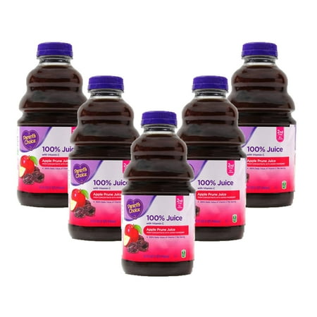 (5 pack) (5 Pack) Parent's Choice 100% Juice, Apple Prune, 32 Fl Oz, 1 Count