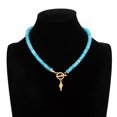 thumbnail image 6 of NICKSUN Dopamine Color Disc Beaded Choker with Gold Fish Pendant, Ocean Style OT Toggle Clasp Necklace, 6 of 10