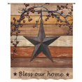 thumbnail image 2 of Texas Star Vintage Sheer Curtains 45 Inches Long, Berry Burnt Orange Brown Wooden Light Filering Curtains, Breathable Simi Curtain Privacy Drapes for Kitchen Bathroom Small Window Treatment, 2 of 9