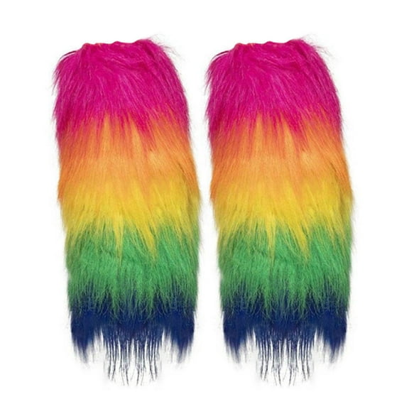 Duoif Leg Warmers Y2K Furry Boot Cover Imitation Socks Shoe Cover Leg Cover Long Foot Cover Women's Leg Warm and Slim Socks for Women Hot Pink