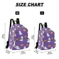 thumbnail image 2 of FORMRS Mini Backpack Purse for Women Quilted Travel Daypack Casual Shoulder Bag, Halloween Purple Ghosts, 2 of 7