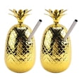 thumbnail image 2 of 2 Pack Pineapples Drink Cups, 450Ml Gold Pineapples Tumbler with Stretched Straw, Haw xwm25, 2 of 6