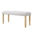 thumbnail image 5 of Dtwnek Upholstered Bench with Wood Legs, Upholstered Dining Bench for Bedroom, Dining Room, Living Room, Entryway, Beige+Brown, 5 of 10