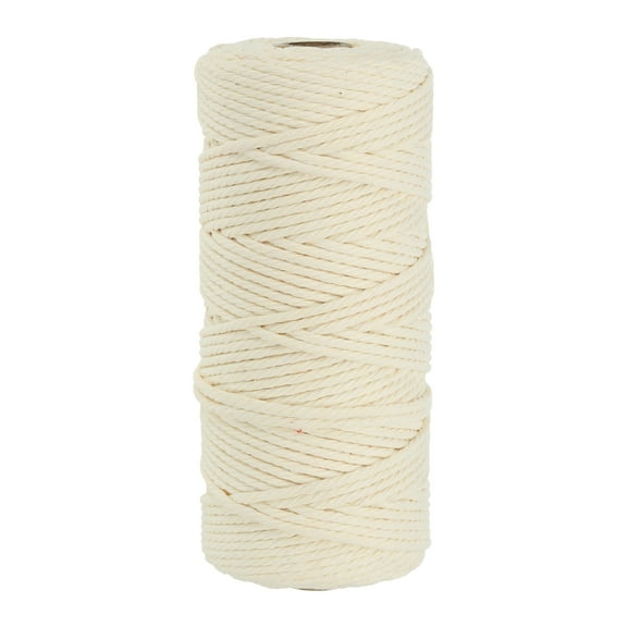 Uxcell 3 mm x 109 Yard Macrame Cord Soft Cotton Colored Macrame Crafts Yarn Rope, Cream
