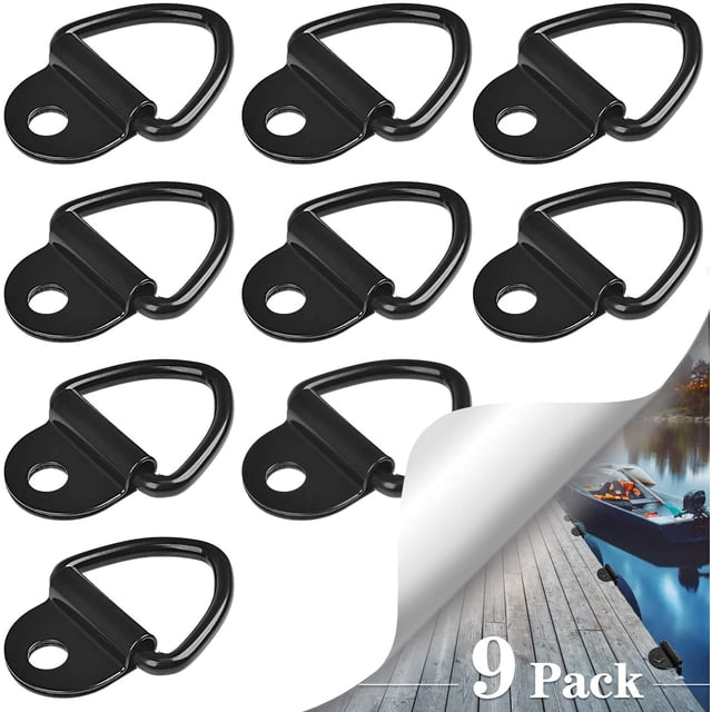 Gancho de amarre para camión de 9 piezas, gancho de anillo en V de acero inoxidable para remolques, camiones, barcos, automóviles