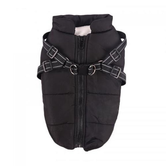 LQCrafK Dog Coat with Harness Winter Dog Coat Fleece Dog Jacket Waterproof Dog Coat Zipper Dog Jacket Puppy Coat Small Dog Clothes Dog Coat with Reflective Harness for Smal Medium Large Dogs