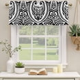 thumbnail image 3 of 2 Pack Valances for Windows, Polynesia Texture Window Valances for Living Room/Bedroom/Bathroom, Vintage Floral Tribe Abstract Art Black Light Filtering Kitchen Curtain Valance 54"W x18" L, 3 of 9