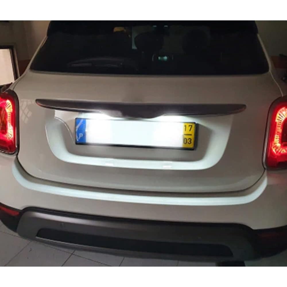 OEM-Fit 3W Full LED License Plate Light Kit For Fiat 2014-2019 500X SUV, Powered by 18-SMD Xenon White LED & Can-bus Error Free