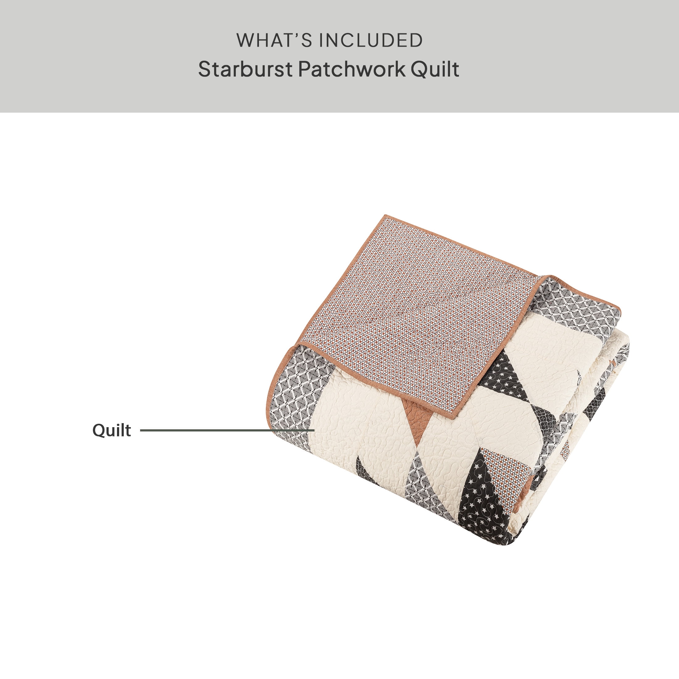 Better Homes & Gardens Starburst Patchwork Cotton Quilt, King Bedding