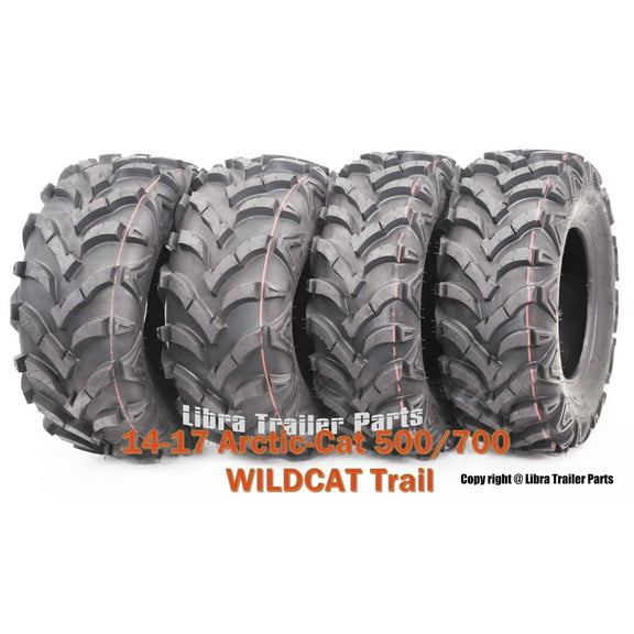 25X8X12 & 25X10X12 Set 4 ATV Solid Mud Tires fit 14-17 Arctic-Cat 500/700 WILDCAT Trail