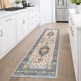 thumbnail image 2 of GLATTICE Runner Rug 2x6 Ivory Blue Vintage Floral Rug Boho Rug Runner Non-Slip Washable Kitchen Runner Soft Printed Retro Flower Carpet Runner for Bedroom Laundry Entryway, 2 of 8