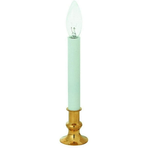 J Hofert Electric Brass Candle with Sensor - Incandescent Light Bulb - Pillar Candle