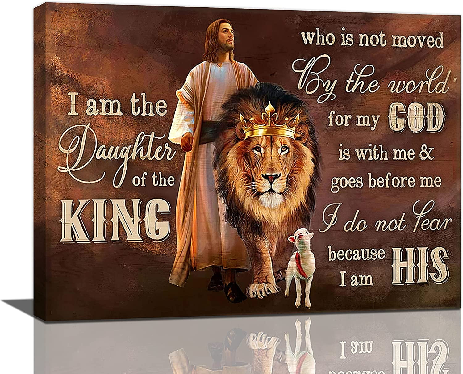 Jesus Lion and Lamb Wall Decor Jesus Pictures for Wall Christian Lion of Judah  Religious Canvas Prints Painting Modern Inspirational Artwork Framed Decor  for Bedroom Living Room Church 16