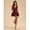 Maroon, variant on Maroon Women's Solid Color Deep V-Neck Ruffle Hem Sleeveless Dress,