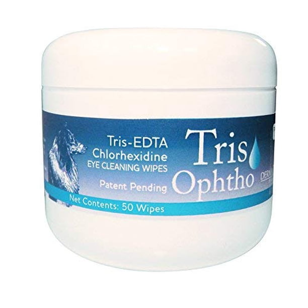 Toallitas para ojos Dermazoo TriSophtho, tarro de 50 unidades para perros, gatos y caballos