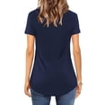 thumbnail image 3 of Guardurnaity Blusa holgada de manga corta con hombros descubiertos para niña Prendas para la parte del cuerpo vendaje azul METRO, 3 of 5