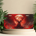 thumbnail image 6 of 1 Pcs 2D Flat License Plate Covers & Frames, Deer under the Red Moon For Decorative Front, Waterproof For Decoration Aluminum License Plate Covers & Frames Cover For Men Women, 12" X 6", 6 of 7