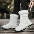 thumbnail image 5 of Xiaoxatg Fashion Women's Winter Flat Zipper Warm Boots Stylish Comfortable Mid Calf Shoes 9 White, 5 of 8