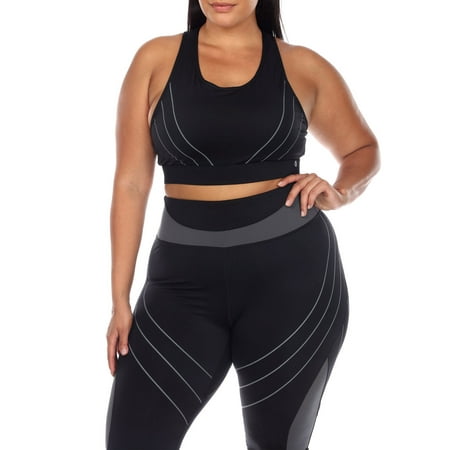

White Mark Women s Plus Size Cut Out Back Mesh Sports Bra