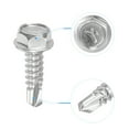 thumbnail image 4 of Uxcell #10 x 3/4" 410 Stainless Steel Hex Washer Head Self Drilling Screws 50 Pack, 4 of 4