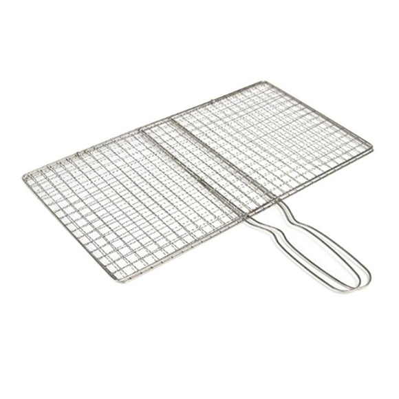 DYNWAVECA Panier de Barbecue Portable en Acier Inoxydable pour Légumes, Steaks, Côtelettes et Autres Aliments - 24x39cm - Grilles