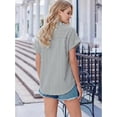 thumbnail image 3 of MOYIKO Short Sleeve Summer Tops for Women Casual Button Down Shirts Striped Business Work Blouses, 3 of 7