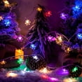 thumbnail image 3 of Guirnaldas de luces navideñas con pilas de copo de nieve 5 m 50 LED multicolor con control remoto brillar, 3 of 5