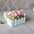 thumbnail image 4 of 1 Set White Wooden Fence Artificial Flower Floral Holder Home Garden Decor, 4 of 7