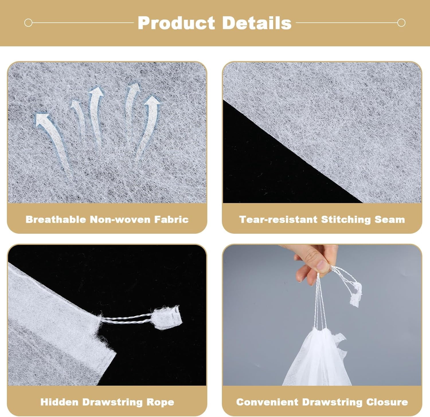 200 Pcs White Non-Woven Shoe Storage Bags – Dustproof Drawstring Travel Shoe Covers (12.5” x 18.5”) – Breathable & Portable Organizers for Shoes, Boots, Purses