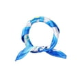 thumbnail image 1 of Blue Teal Brim Floral Print Polyester Kerchief Neck Scarf for Ladies, 1 of 6