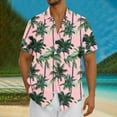thumbnail image 2 of UVEASISHA Mens Beach Shirts Tropical Casual Floral Printed Button Down Shirt Summer Short Sleeve Hawaiian Shirts for Men Vintage Aloha Shirt Pink M, 2 of 6