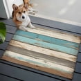 thumbnail image 4 of Farmhouse Blue Grey Brown Large Area Rugs for Bedroom Living Room, Soft Non Slip Carpet Bedside Rug, Vintage Ombre Wooden Rectangular Floor Cover Kitchen Accent Rug 2'x3' for Dining Room/Office, 4 of 9