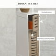 thumbnail image 5 of Slim Bathroom Storage Cabinet with Open Shelves and Two Doors, Freestanding Organizer for Compact Spaces, Ideal for Towels, Toiletries, White and Oak Finish – Stockholm Collection, 5 of 9