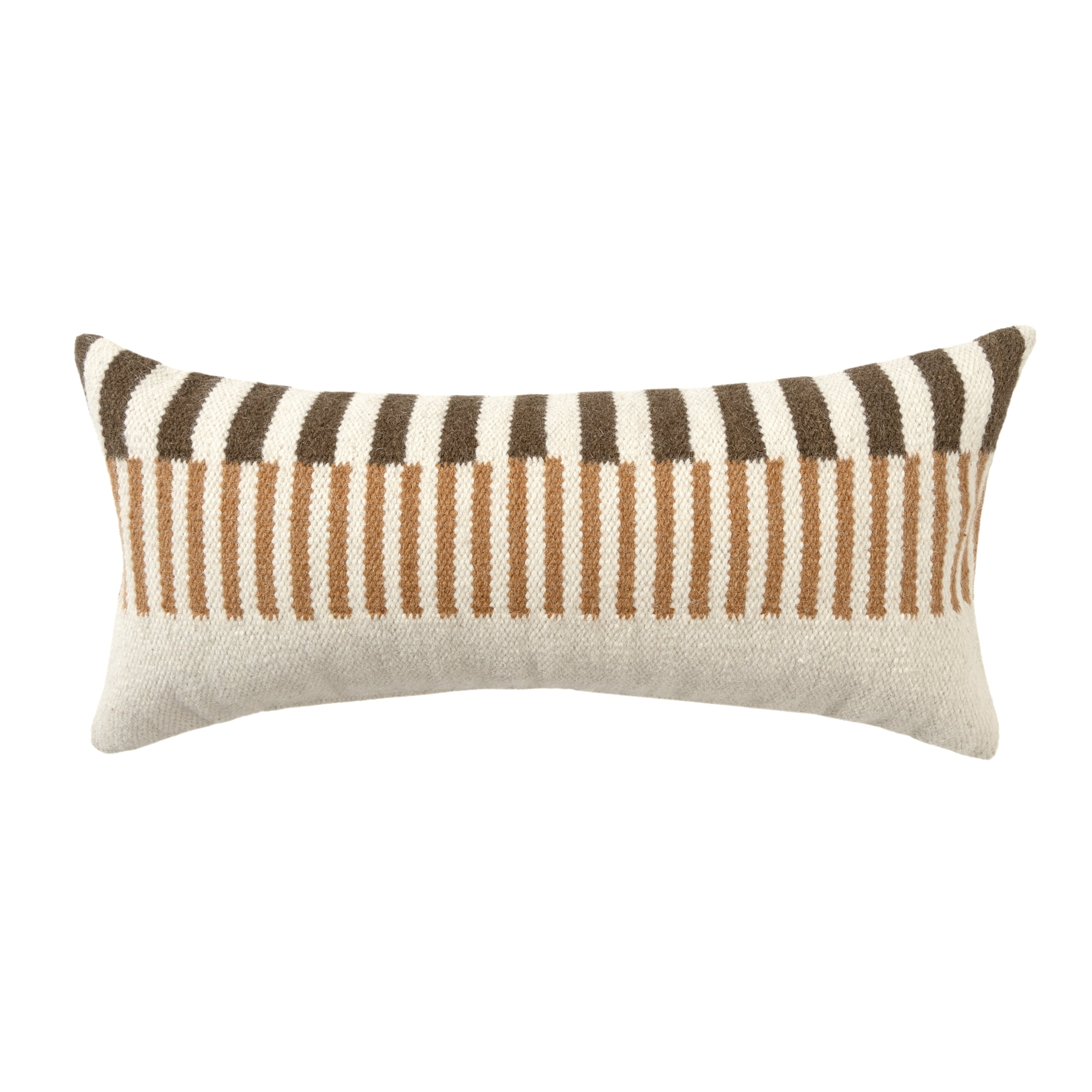 Harlow Hill Cairo 14" x 28" Brown/Multi Striped Wool Blend Adult Decorative Throw Pillow