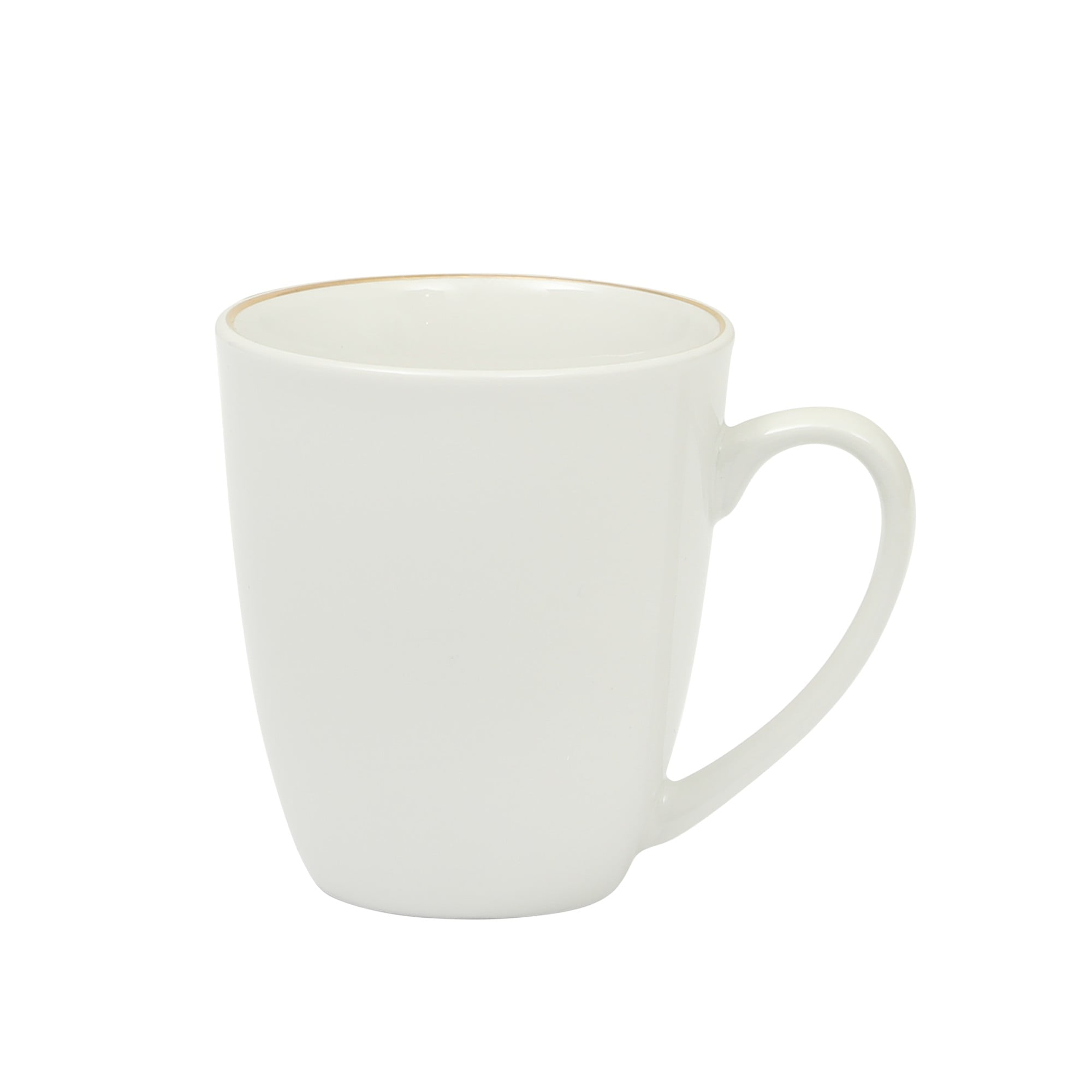 Gibson Home Ogalla 30 Piece Plates, Bowls, & Mugs Dinnerware Set - Service for 6 - White Porcelain W/ Gold Band