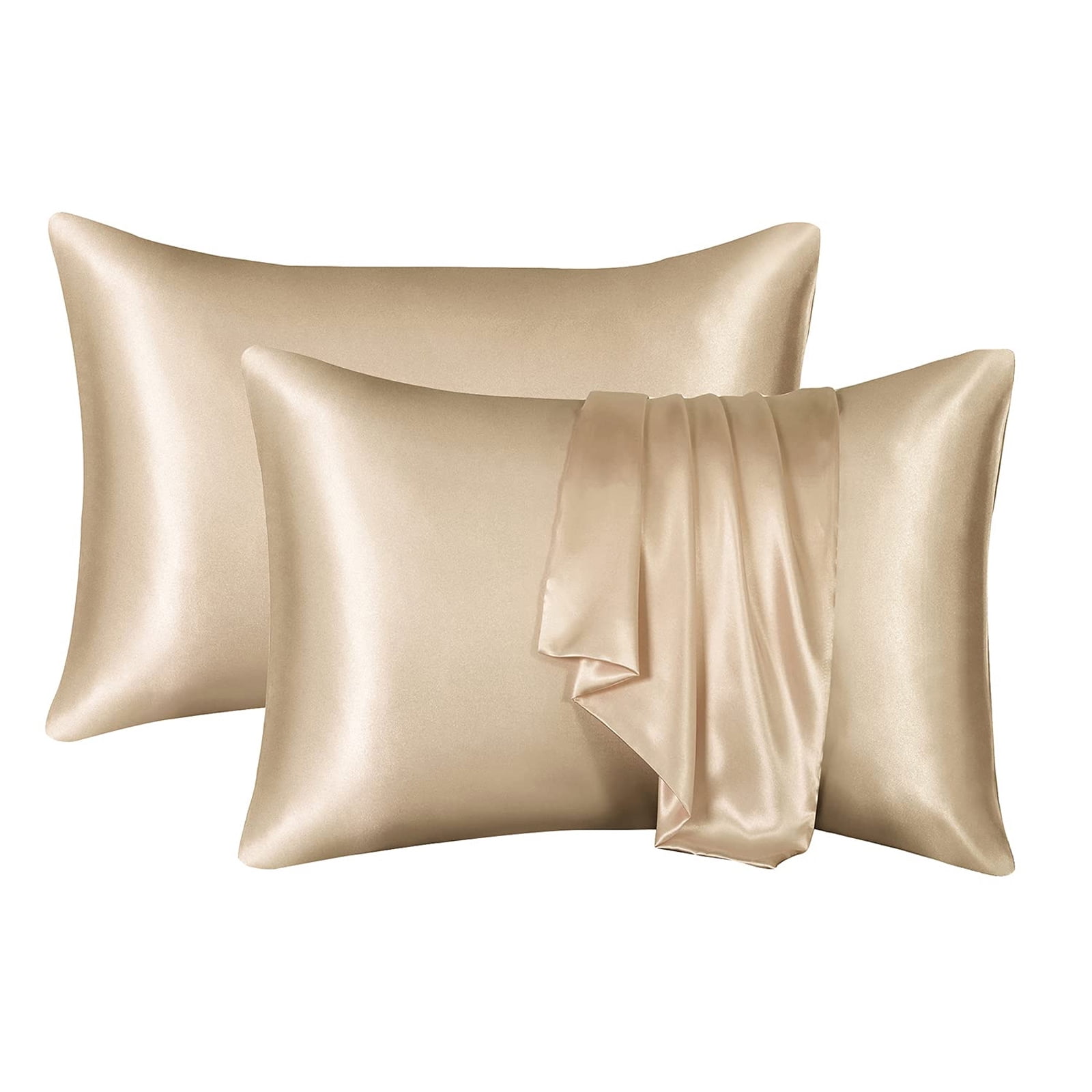 Auvideal Silk Champagne Pillowcase 2 Pack Pillow Cases Queen Silk