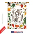thumbnail image 2 of Breeze Decor BD-HA-H-113074-IP-BO-DS02-US 28 x 40 in. Seasonal Harvest & Autumn Impressions Decorative Vertical House Flag - Always Be Thankful Fall, 2 of 4