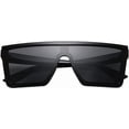 thumbnail image 5 of FEISEDY Women Men Flat Top Shield Sunglasses Oversized Square Rimless Shades Fast Delivery UV400 B2470, 5 of 8