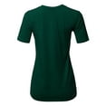 thumbnail image 3 of A2Y Women's Basic Solid Premium Cotton Short Sleeve Crew Neck T Shirt Tee Tops Deep Green 1XL, 3 of 5