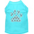 thumbnail image 1 of Candy Cane Chevron Paw Rhinestone Dog Shirt Aqua Xl (16), 1 of 1