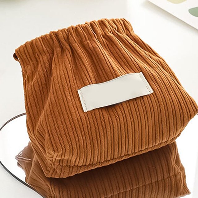 Bolsa De Almacenamiento Organizador elástico de pana para corbatas de pelo, bonita bolsa de maquillaje de viaje para mujeres y niñas Likrtyny Para estrenar