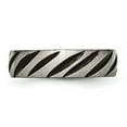 thumbnail image 2 of Auriga Fine Jewelry Titanium Brushed and Polished Black IP-plated 6mm Grooved Men's Band Size 8.5, 2 of 5
