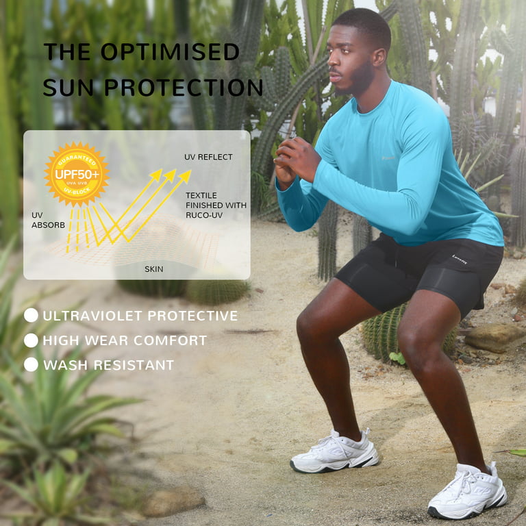 Men's Shirts, Letsfit ES12 UPF 50+ UV Sun Protection Long Sleeve T