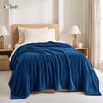 thumbnail image 4 of Utopia Bedding Navy Fleece Blanket Twin Size Lightweight Fuzzy Plush Anti-Static Microfiber Bed Blanket (60x80 Inch), 4 of 9
