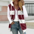thumbnail image 2 of Lovskoo 2024 Womens Fuzzy Fleece Vest Cozy Sleeveless Winter Warm Vests with Pocket Zip Up Hooded Waistcoat Outerwear Claret, 2 of 6